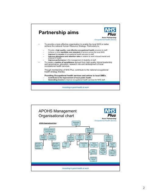 Barry Lane - Area collaborative service - NHS Health at Work