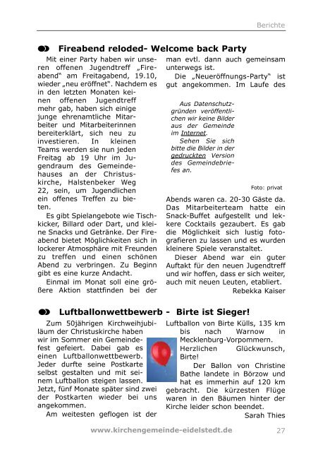 Gemeindebrief Dezember 2012 - Januar 2013 - Kirchengemeinde ...