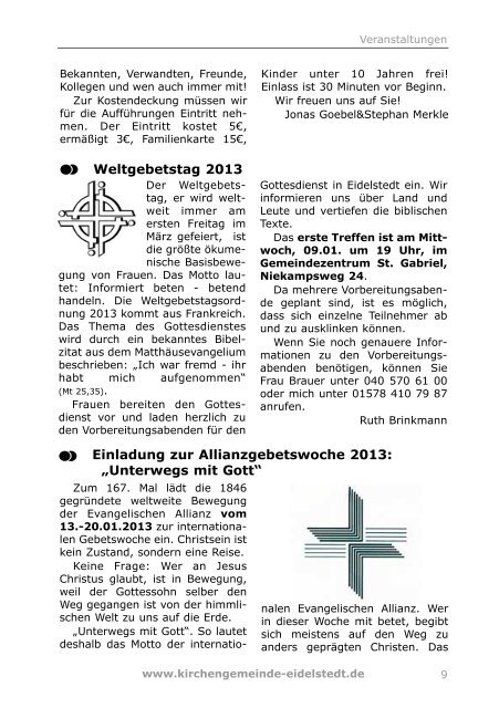 Gemeindebrief Dezember 2012 - Januar 2013 - Kirchengemeinde ...