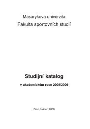 StudijnÃƒÂ­ katalog - Fakulta sportovnÃƒÂ­ch studiÃƒÂ­ - Masarykova univerzita