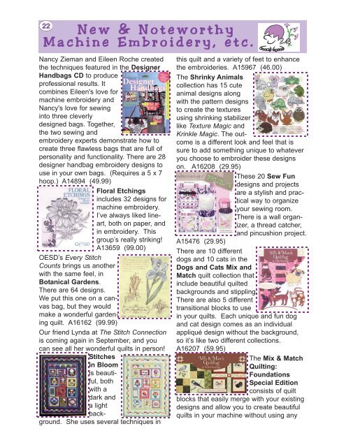 Erica's Craft & Sewing Center Online Newsletter April-June 2012