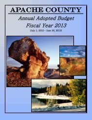 Fiscal Year 2013 Budget - Apache County