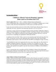 Children's Miracle Network Hospitals Appoints John Lauck as ...