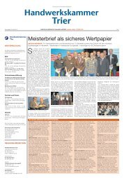 Meisterbrief als sicheres Wertpapier - Handwerkskammer Trier