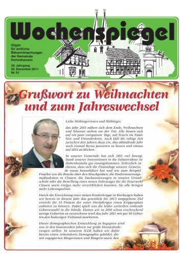 Ausgabe 51/2011 - in der Gemeinde Hohenhameln