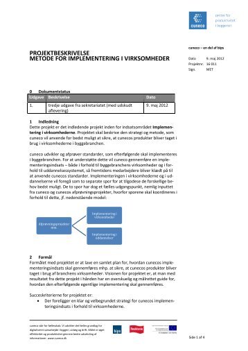 projektbeskrivelse metode for implementering i virksomheder - cuneco