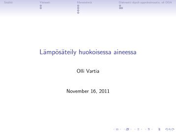 LÃ¤mpÃ¶sÃ¤teily huokoisessa aineessa