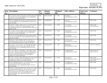 Auction List - Finance - Sacramento County