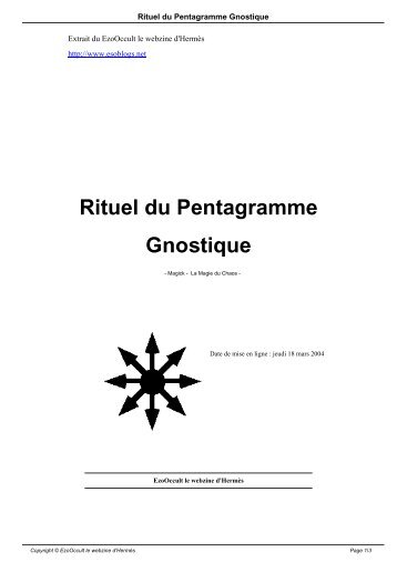 Rituel du Pentagramme Gnostique - EzoOccult