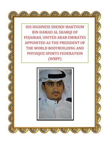 his highness sheikh maktoum bin hamad al sharqi of fujairah ... - ABBF