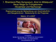 Prof. Dr. H. Hummler - FrÃ¼h- und Risikogeborene Kinder Rheinland ...