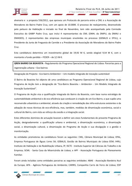 RelatÃ³rio da 3Âª fase - Programa Local de HabitaÃ§Ã£o - CÃ¢mara ...