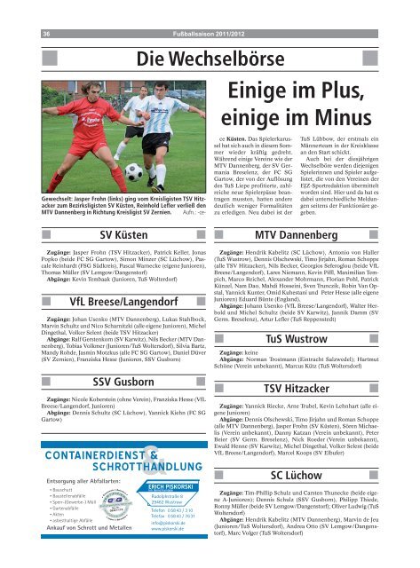 Spielpläne - Elbe-Jeetzel-Zeitung