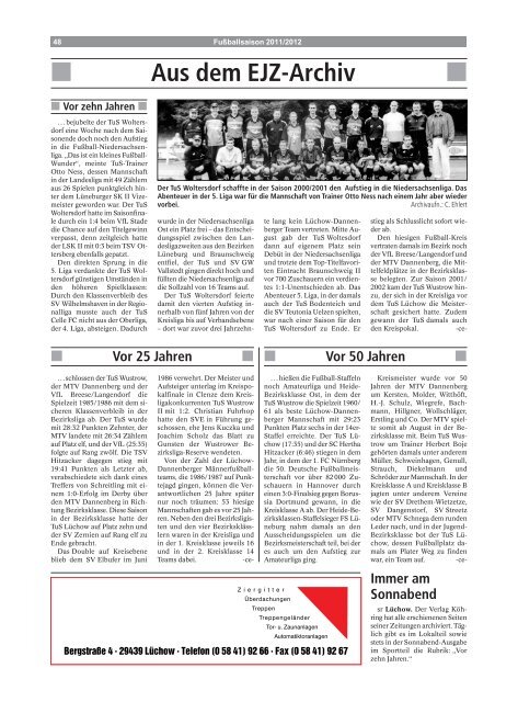 Spielpläne - Elbe-Jeetzel-Zeitung