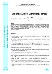 JOB SATISFACTION, A LITERATURE REVIEW - Management ...