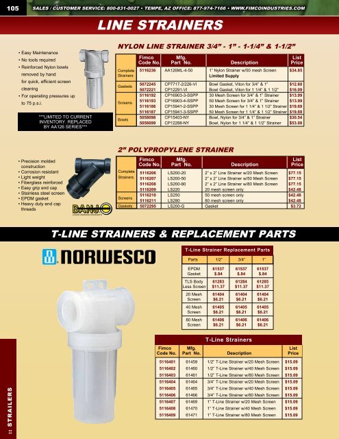 LINE STRAINERS - FIMCO Industries