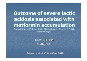 Outcome of severe lactic acidosis associated with metformin ... - ICU