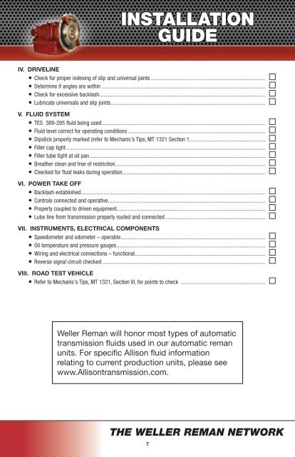 AT500 OWNERS MANUAL - weller truck parts