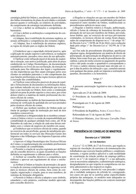 Decreto-Lei n.º 209/2009 - Diário da República Electrónico