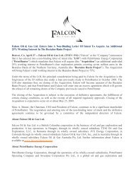 Falcon Oil & Gas Ltd. Enters Into A Non-Binding Letter Of Intent To ...