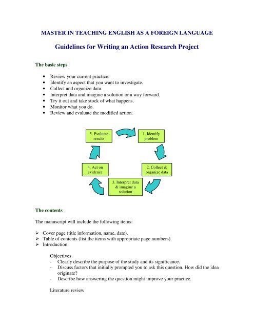 objectives action research project