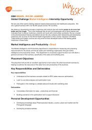GSK market intelligence internship job description (PDF - 87KB)