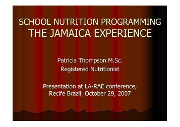 SCHOOL NUTRITION PROGRAMMING - JAMAICA