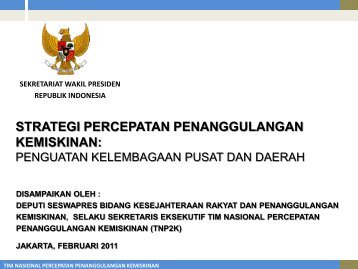 strategi percepatan penanggulangan kemiskinan - P2KP