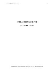 nathan rebukes david 2 samuel 12:1-31 - Bible Study Workshop