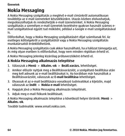 Nokia 5230 - FelhasznÃ¡lÃ³i kÃ©zikÃ¶nyv - A LegÃºjabb Mobiltelefonok ...