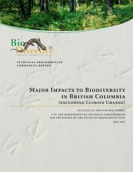 Major Impacts to Biodiversity in British Columbia - Biodiversity BC