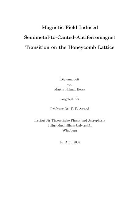 Magnetic Field Induced Semimetal-to-Canted-Antiferromagnet ...