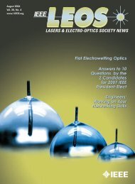 LASERS & ELECTRO-OPTICS SOCIETY NEWS - IEEE Photonics ...