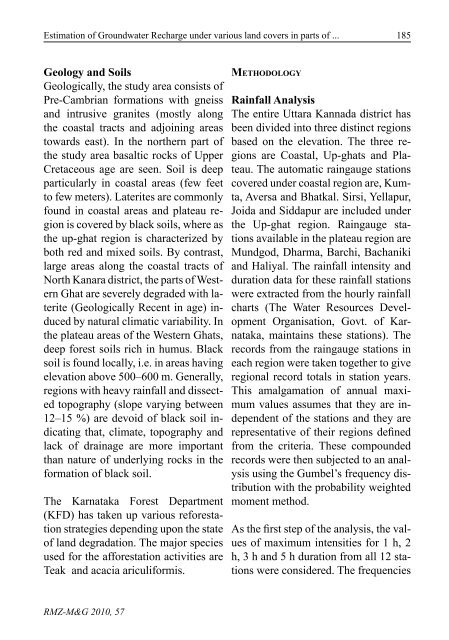 Estimation of Groundwater Recharge under various land ... - RMZ