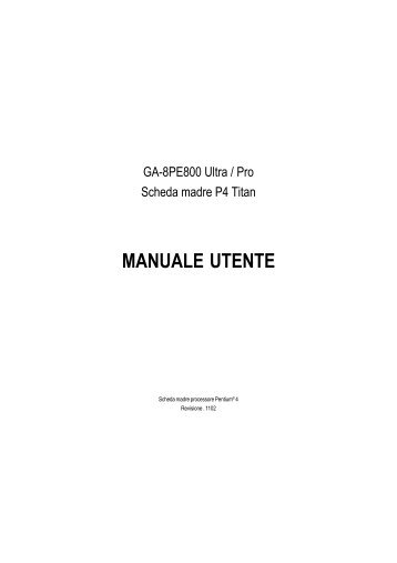 MANUALE UTENTE