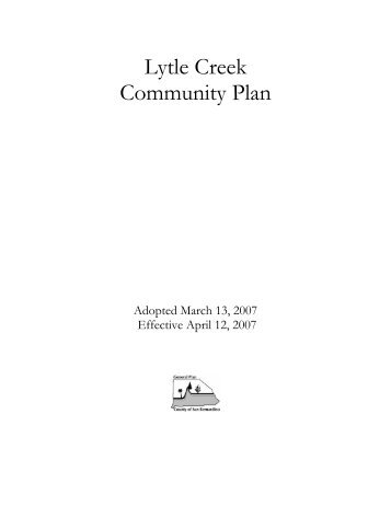 Lytle Creek Community Plan - San Bernardino County
