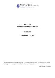 MKF1120 Marketing theory and practice Unit Guide Semester 2, 2012