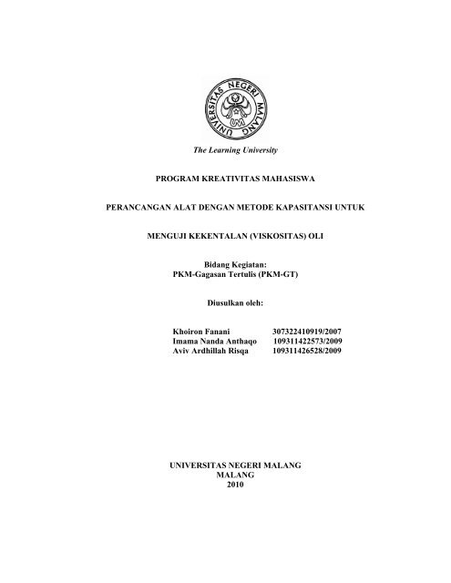 PDF: PKM-GT-10-UM-Khoiron-Perancangan Alat - Kemahasiswaan ...