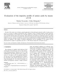 Evaluation of the impurity profile of amino acids by means of CE