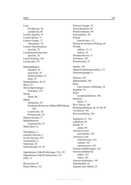 Relativitätstheorie - Fakultät für Physik und Astronomie - Universität ...