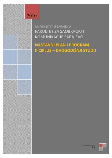 II ciklus studija - Fakultet za saobraÄaj i komunikacije