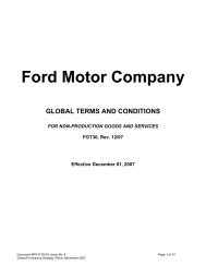 Ford Motor Company Global Terms and Conditions - Ford Racing