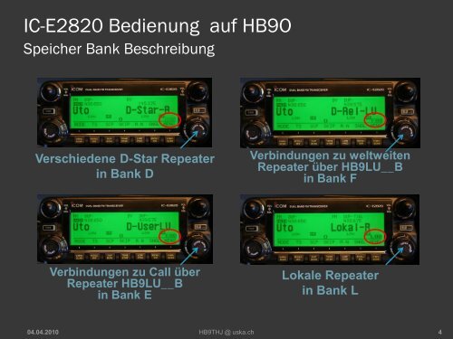 IC-E2820 Bedienung auf HB9O - HB9THJ