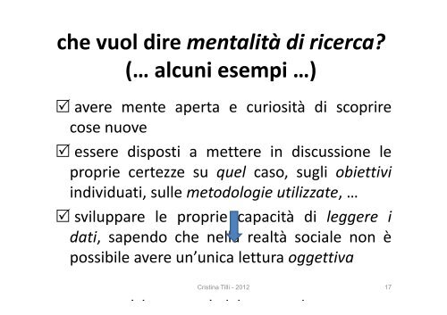 Servizio Sociale e Ricerca - Scienze della Formazione