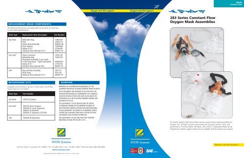Constant Flow O2 283 Series Constant Flow Oxygen Mask Assemblies