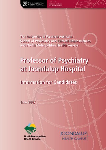 Professor of Psychiatry at Joondalup Hospital - His.admin.uwa.edu.au