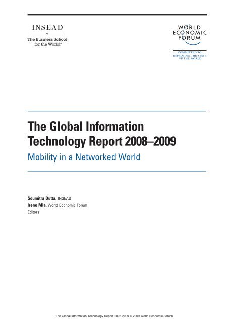 The Global Information Technology Report 2008â€“2009. Mobility in a ...