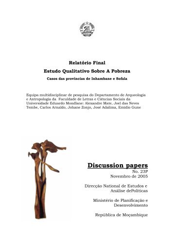 Estudo Qualitativo sobre a Pobreza (Inhambane e Sofala).