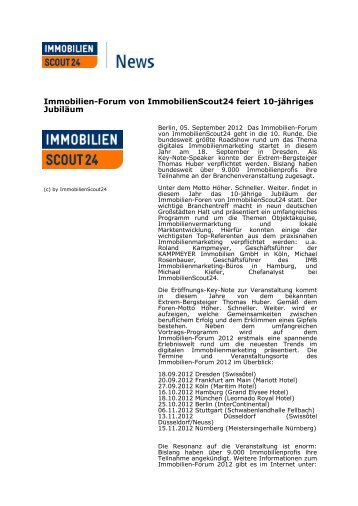 Immobilien-Forum von ImmobilienScout24 feiert 10-jähriges Jubiläum