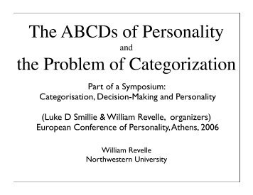 The ABCDs of Personality - The Personality Project